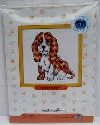 Eared Baddy H234 Counted Cross Stitch Kit with Aida fabric, DMC threads, and needle.
